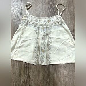 Shyanne Women’s White Smock Flowy Tank Top Size:Small